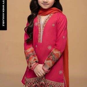 Elegant Pink and Orange Kids Matching Set